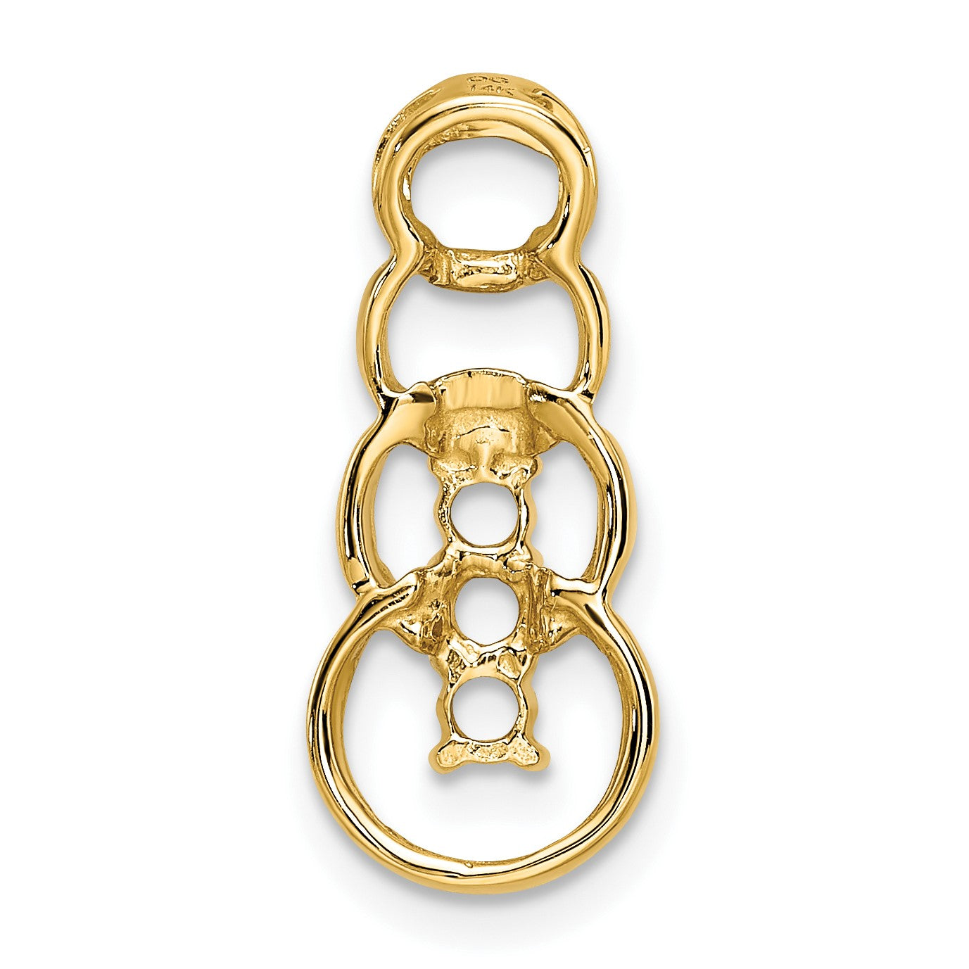 14k 3 Stone Family Pendant Mounting