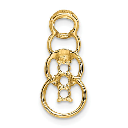 14k 3 Synthetic Stone Family Pendant