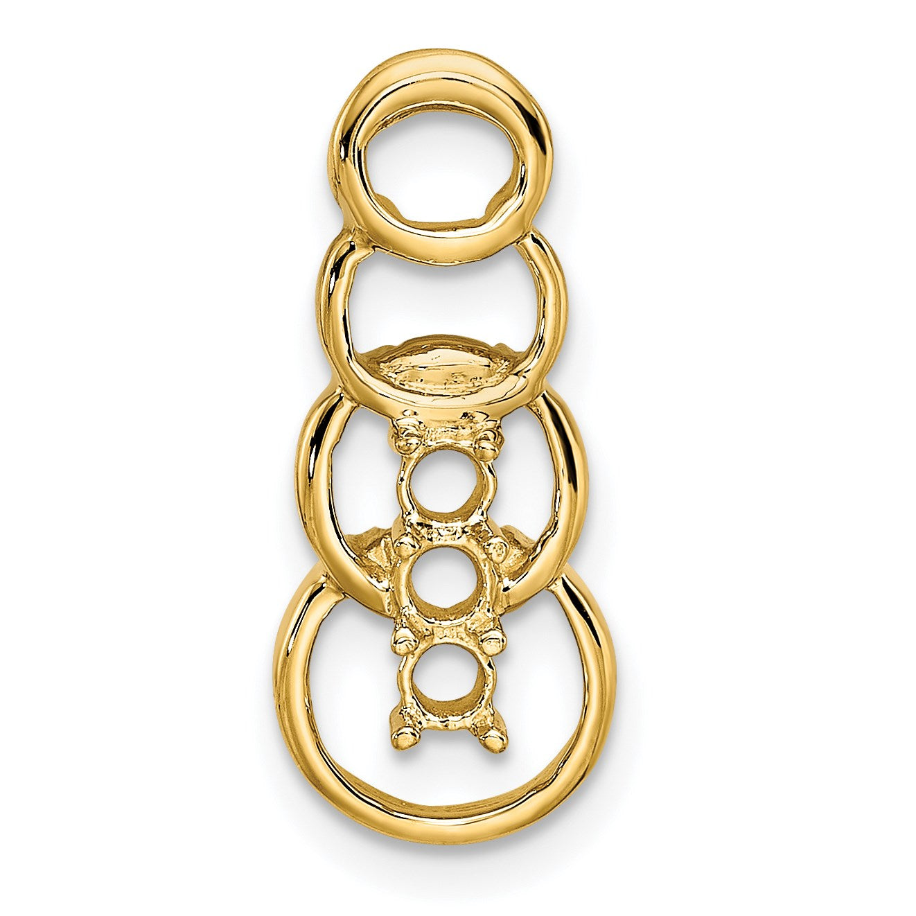 14k 3 Stone Family Pendant Mounting
