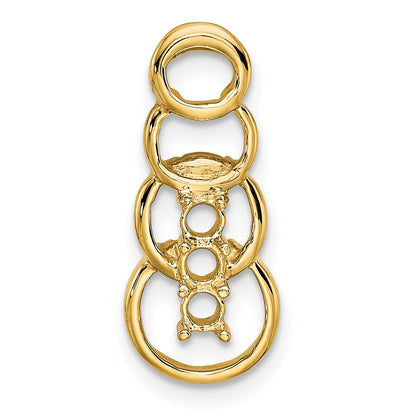 14k 3 Synthetic Stone Family Pendant