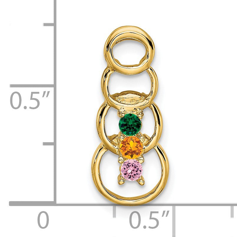14k 3 Stone Family Pendant Mounting