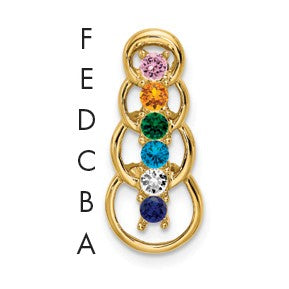 14k 6 Stone Family Pendant Mounting