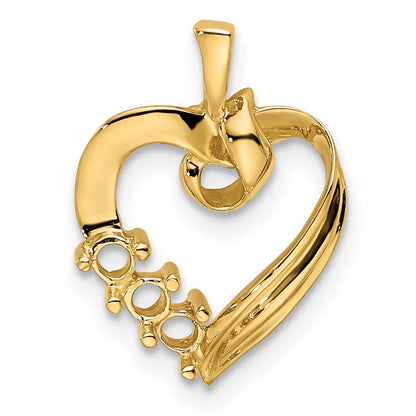 14k 3 Stone Family Pendant Mounting
