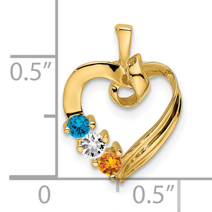 14k 3 Stone Family Pendant Mounting