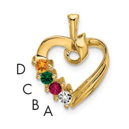 14k 4 Stone Family Pendant Mounting