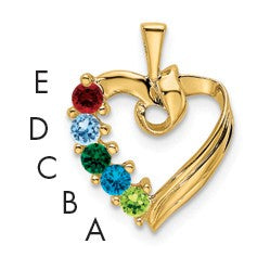 14k 5 Stone Family Pendant Mounting