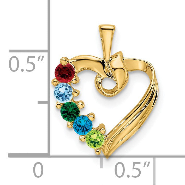 14k 5 Stone Family Pendant Mounting