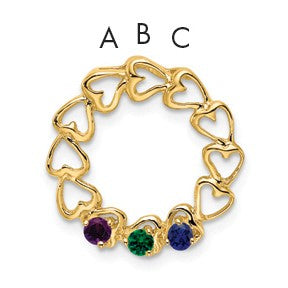 14k 3 Stone Family Pendant Mounting