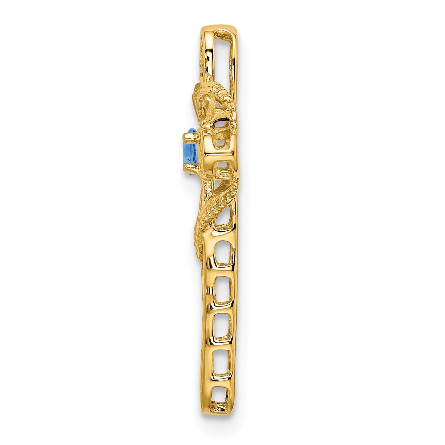 14k Polished Filigree 1-Stone Mothers Cross Pendant Mounting