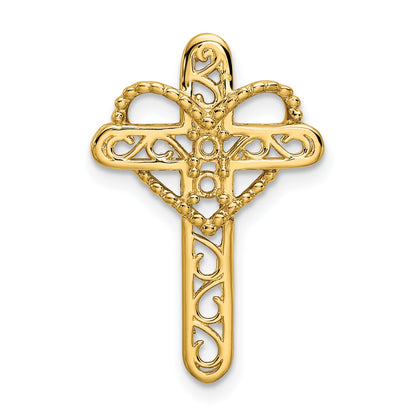 14k Polished Filigree 2-Stone Mothers Cross Pendant Mounting