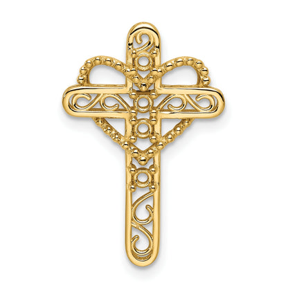 14k Polished Filigree 4-Stone Mothers Cross Pendant Mounting