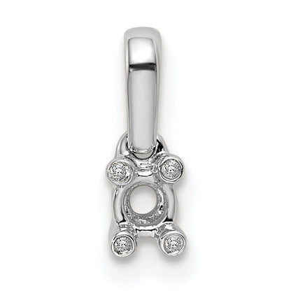 14K White Gold Family Jewelry Genuine Stone & Diamond Set Pendant