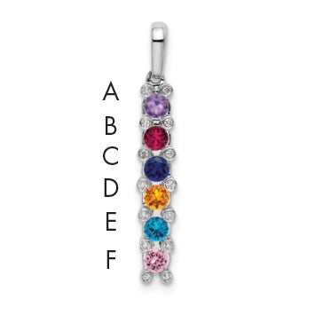 14K White Gold Family Jewelry Diamond Semi-Set Pendant