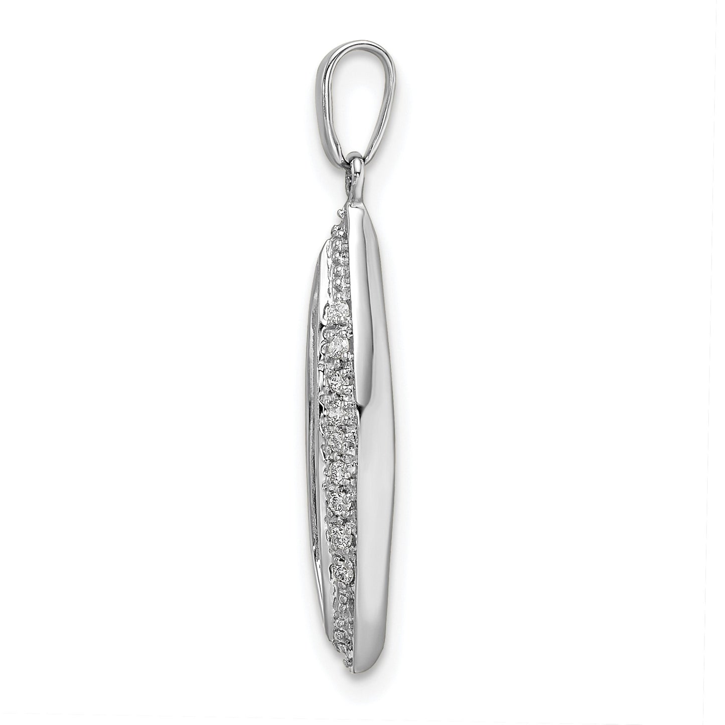 14K White Gold Family Jewelry Diamond Semi-Set Pendant