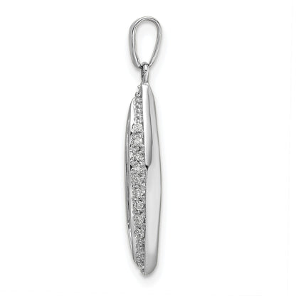 14K White Gold Family Jewelry Diamond Semi-Set Pendant