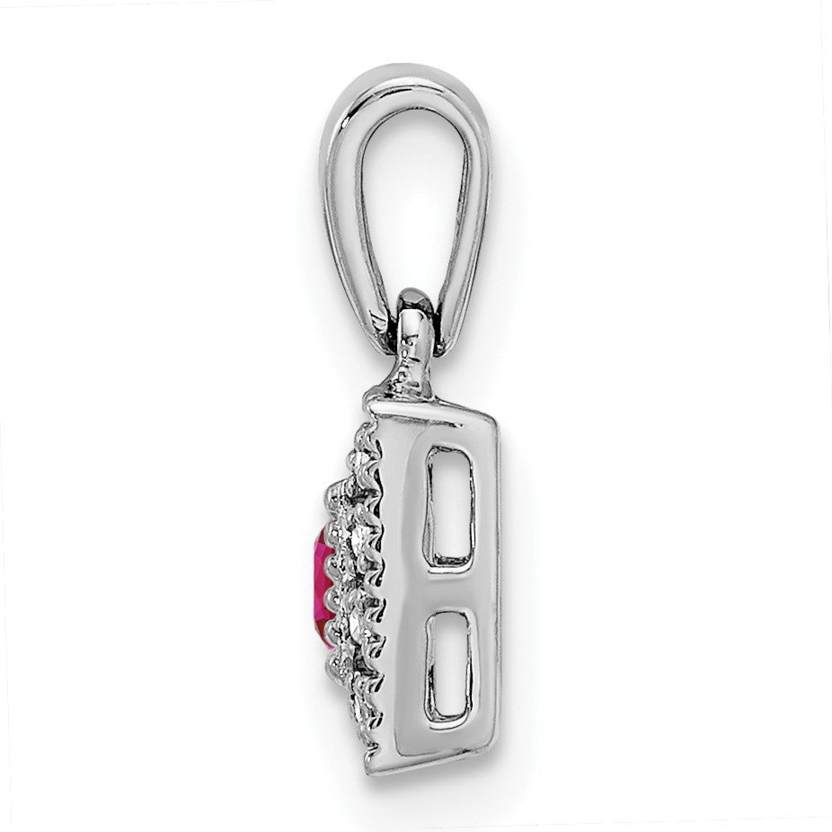 14K White Gold Family Jewelry Diamond Semi-Set Pendant