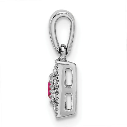 14K White Gold Family Jewelry Diamond Semi-Set Pendant