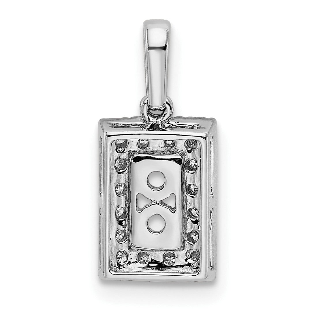 14K White Gold Family Jewelry Diamond Semi-Set Pendant