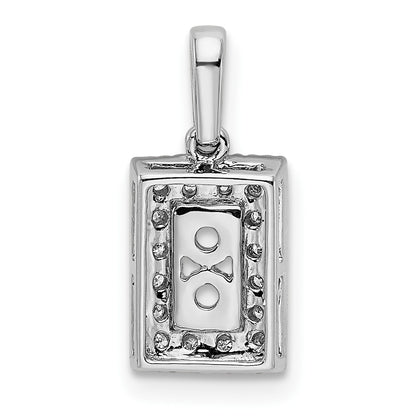 14K White Gold Family Jewelry Diamond Semi-Set Pendant