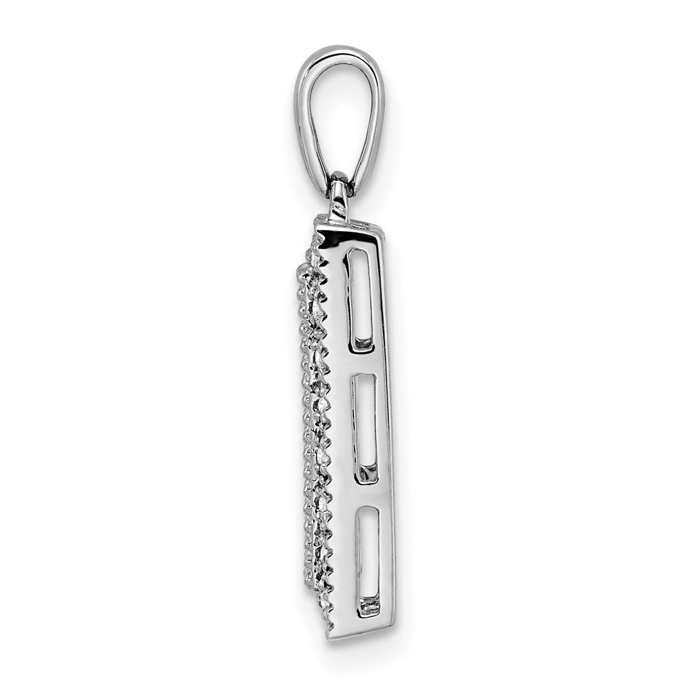 14K White Gold Family Jewelry Diamond Semi-Set Pendant