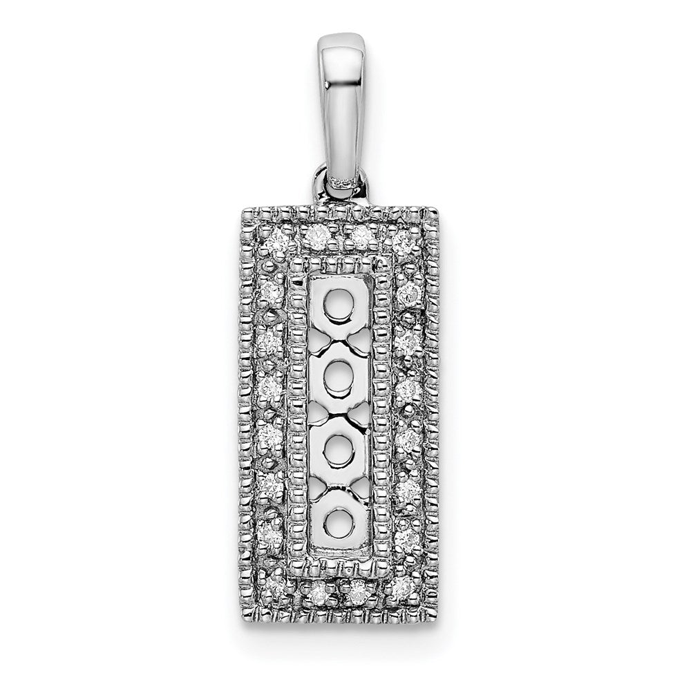 14K White Gold Family Jewelry Diamond Semi-Set Pendant