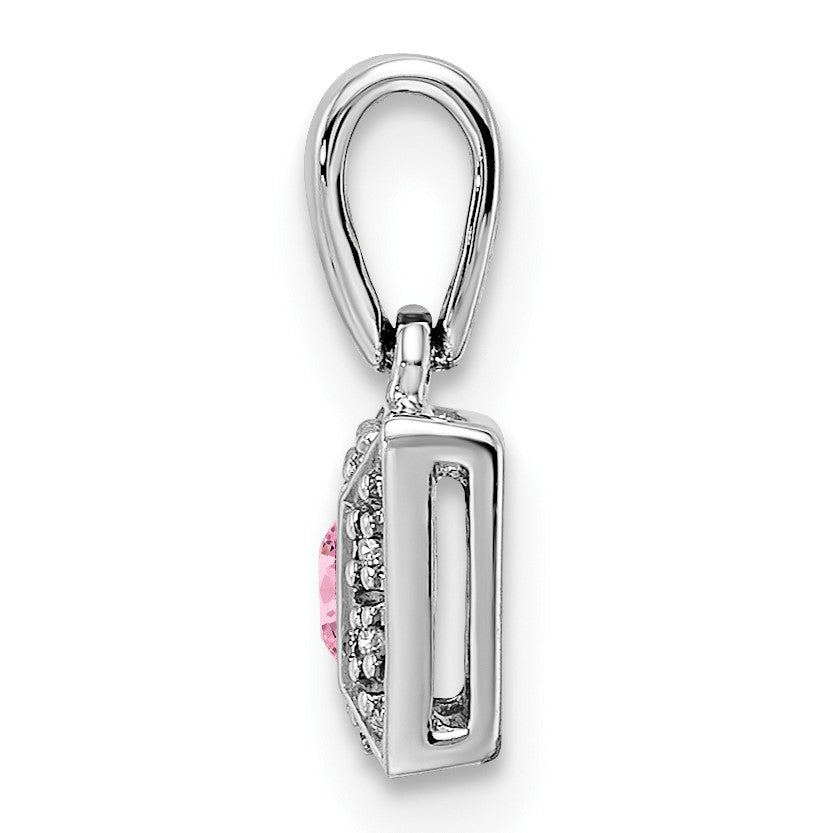 14K White Gold Family Jewelry Diamond Semi-Set Pendant
