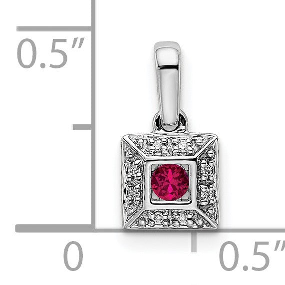 14K White Gold Family Jewelry Diamond Semi-Set Pendant
