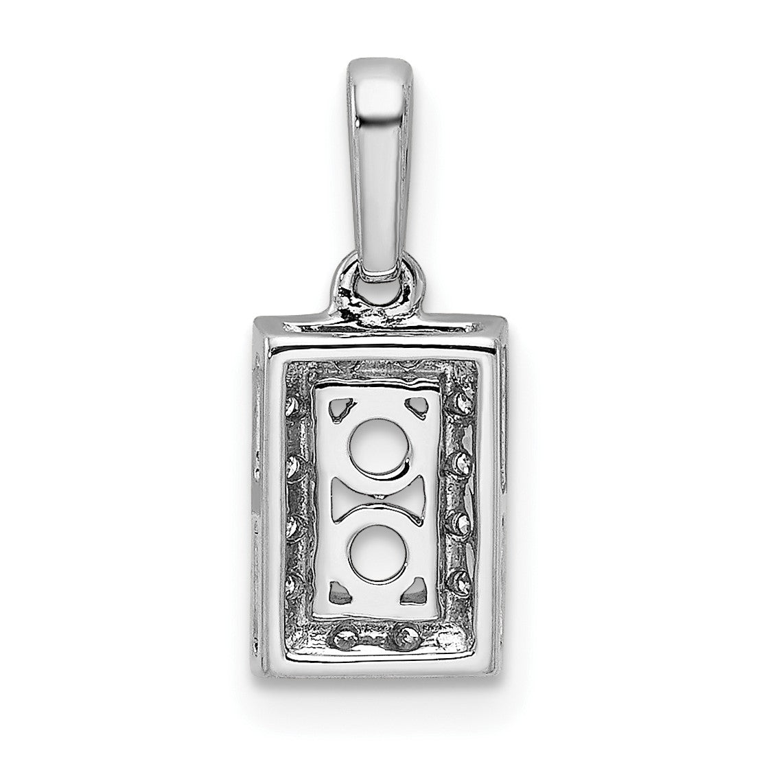 14K White Gold Family Jewelry Diamond Semi-Set Pendant