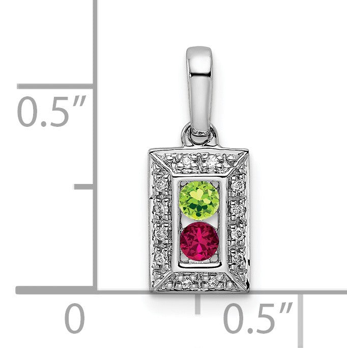 14K White Gold Family Jewelry Diamond Semi-Set Pendant