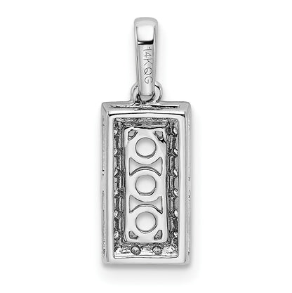 14K White Gold Family Jewelry Diamond Semi-Set Pendant