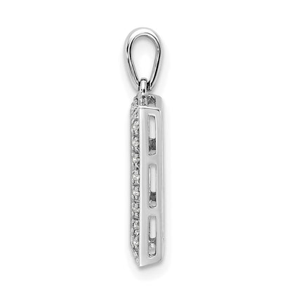 14K White Gold Family Jewelry Diamond Semi-Set Pendant