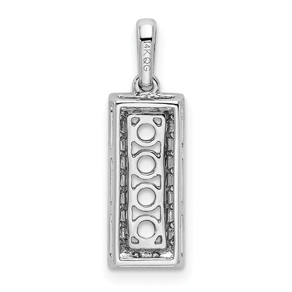 14K White Gold Family Jewelry Diamond Semi-Set Pendant