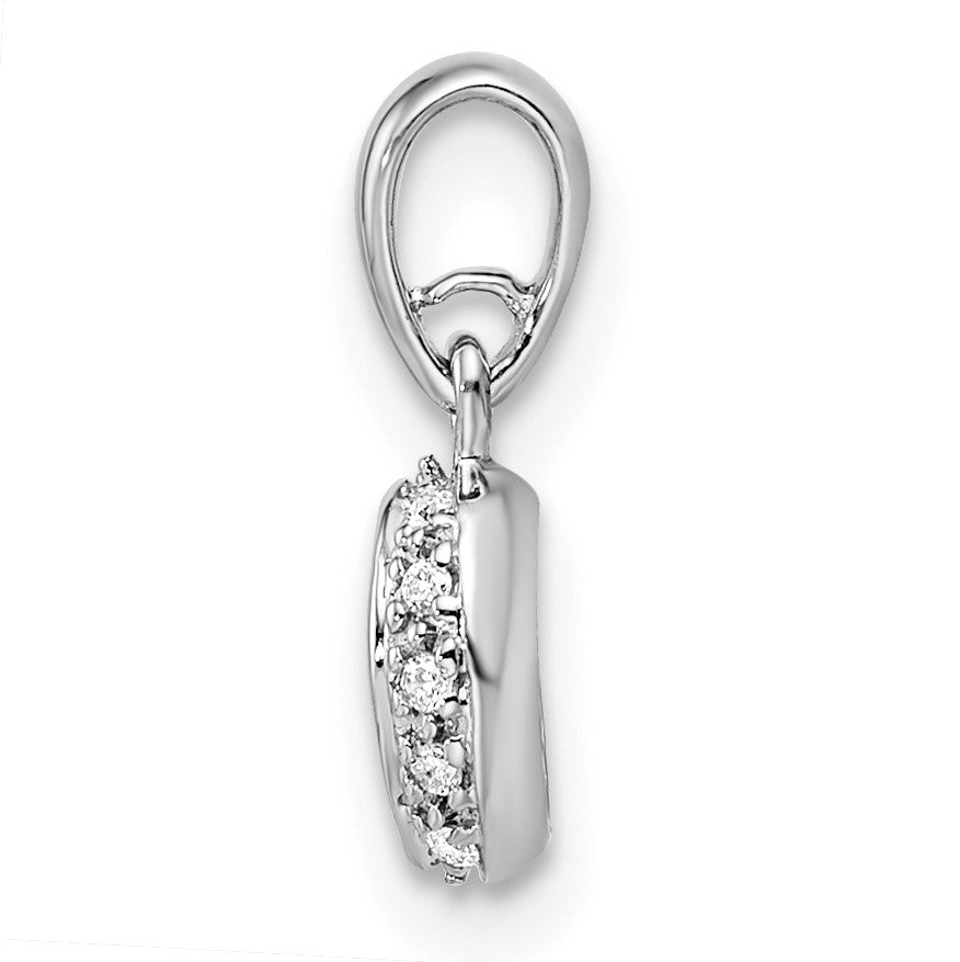 14K White Gold Family Jewelry Diamond Semi-Set Pendant
