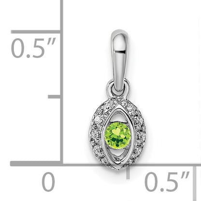 14K White Gold Family Jewelry Diamond Semi-Set Pendant