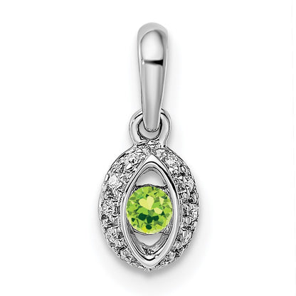 14K White Gold Family Jewelry Diamond Semi-Set Pendant