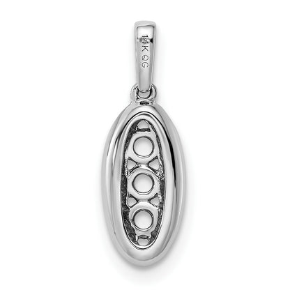 14K White Gold Family Jewelry Diamond Semi-Set Pendant