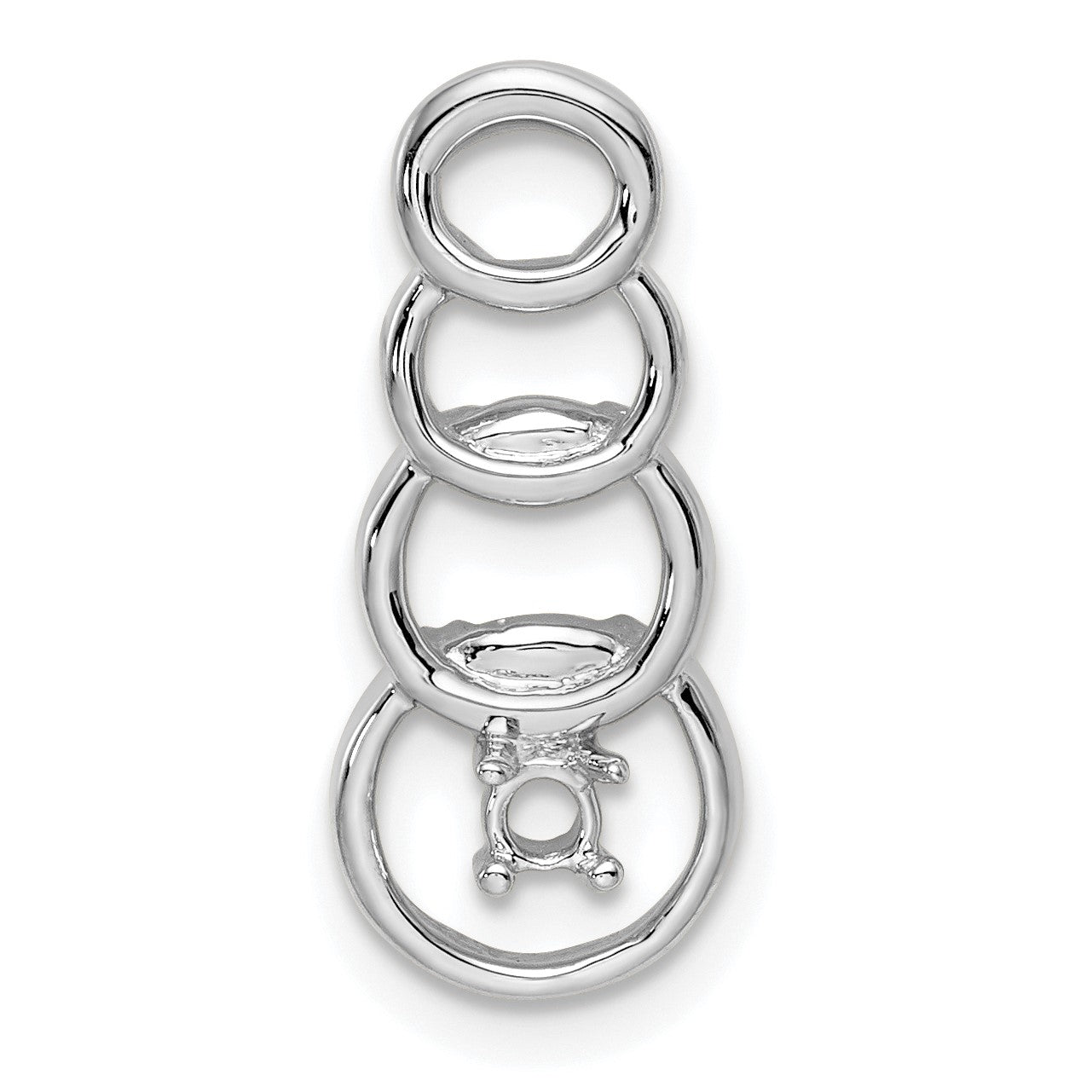 14k White Gold 1 Stone Family Pendant Mounting