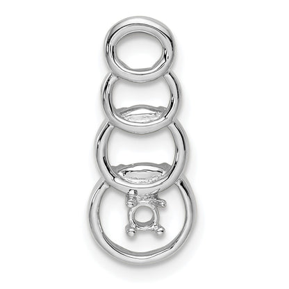 14k White Gold 1 Stone Family Pendant Mounting