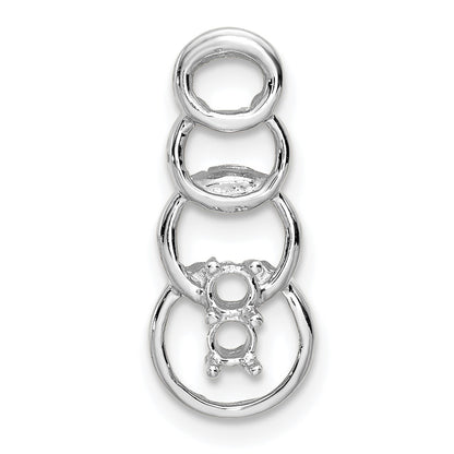 14k White Gold 2 Stone Family Pendant Mounting