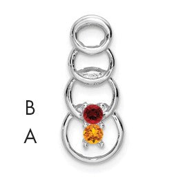 14k White Gold 2 Stone Family Pendant Mounting
