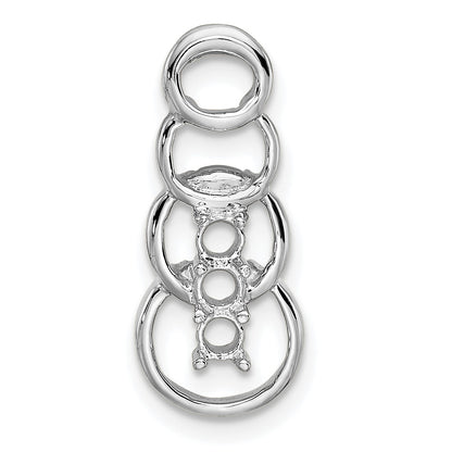 14k White Gold 3 Stone Family Pendant Mounting