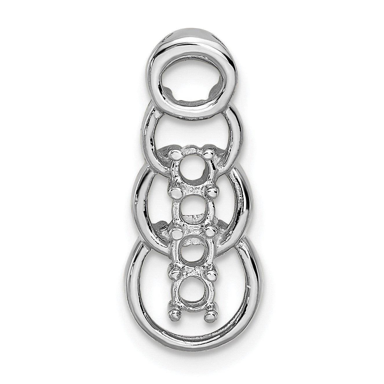 14k White Gold 4 Stone Family Pendant Mounting