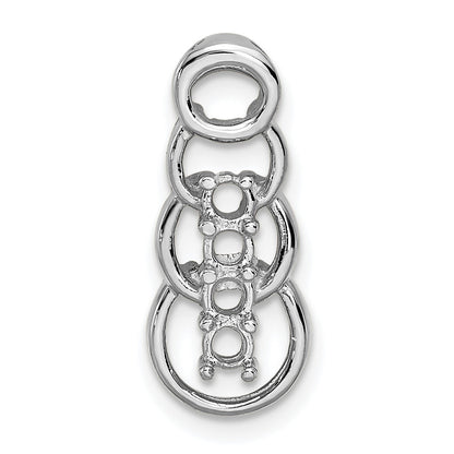 14k White Gold 4 Stone Family Pendant Mounting