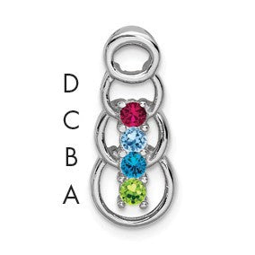 14k White Gold 4 Stone Family Pendant Mounting