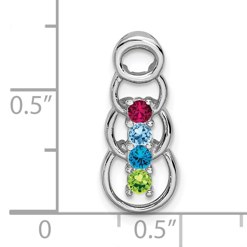 14k White Gold 4 Stone Family Pendant Mounting