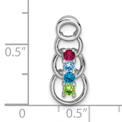 14k White Gold 4 Stone Family Pendant Mounting