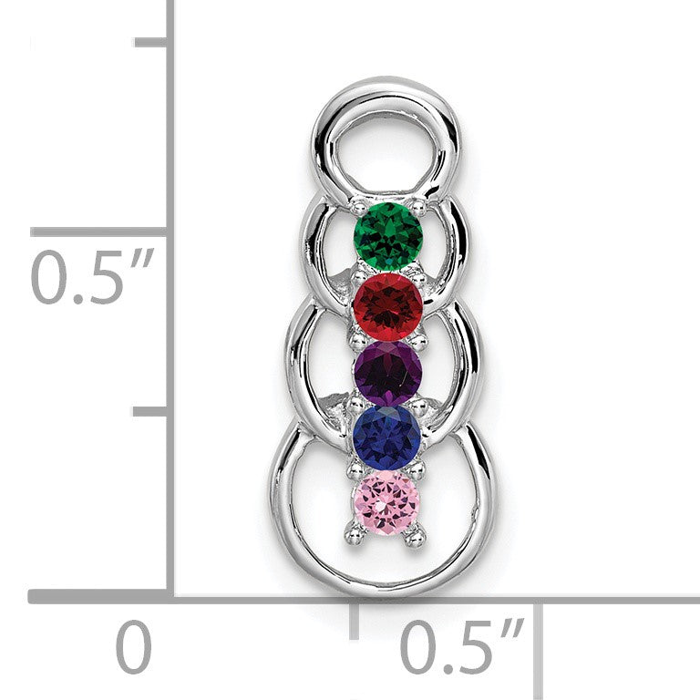 14k White Gold 5 Stone Family Pendant Mounting