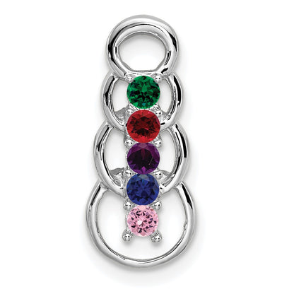 14k White Gold 5 Stone Family Pendant Mounting