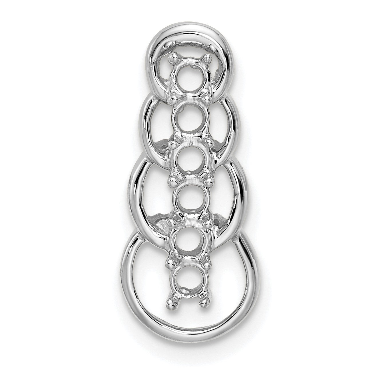 14k White Gold 6 Stone Family Pendant Mounting