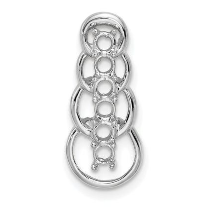 14k White Gold 6 Stone Family Pendant Mounting